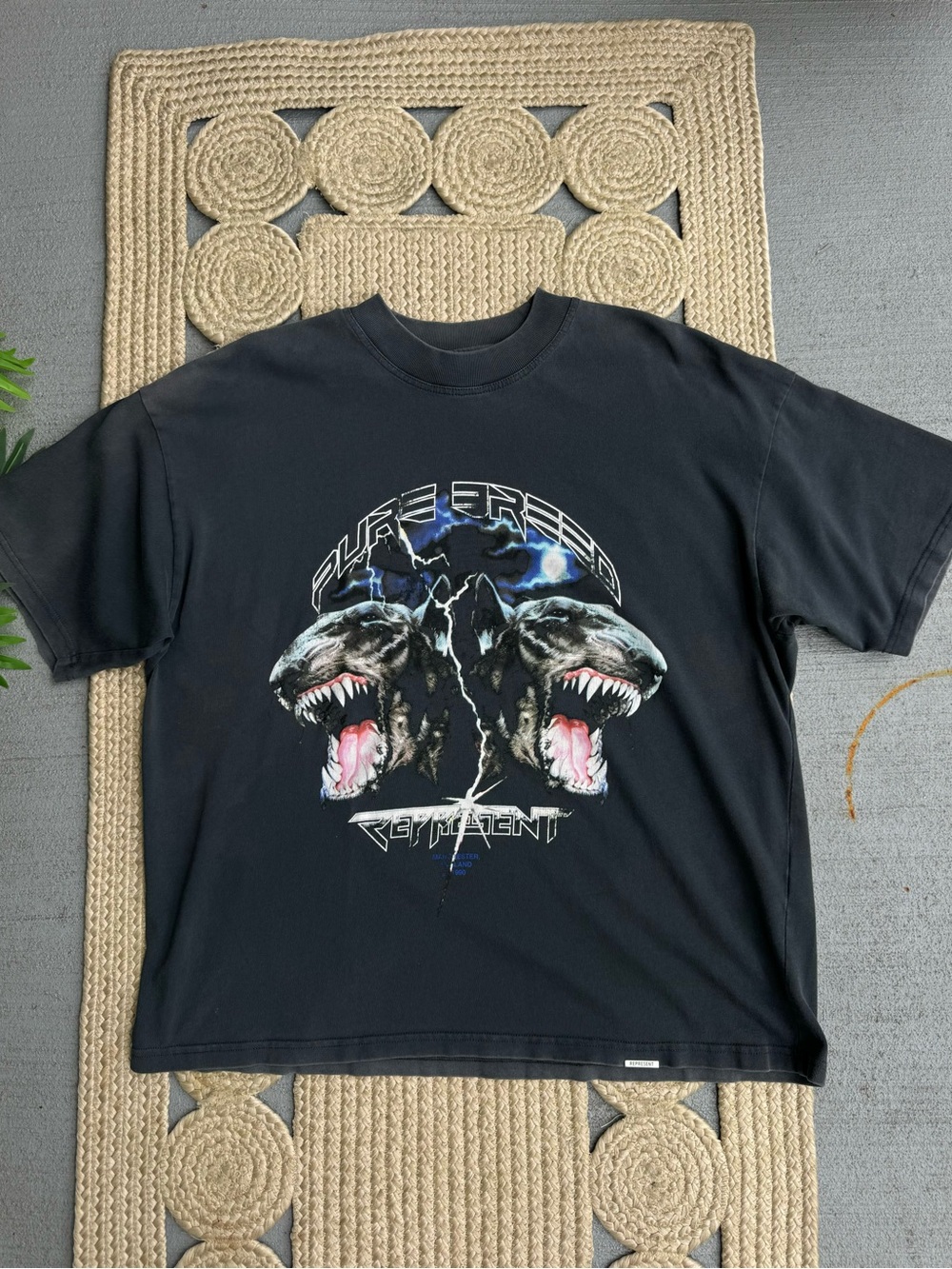 Represent Pure Breed Graphic Heavyweight T-Shirt Washed Black L